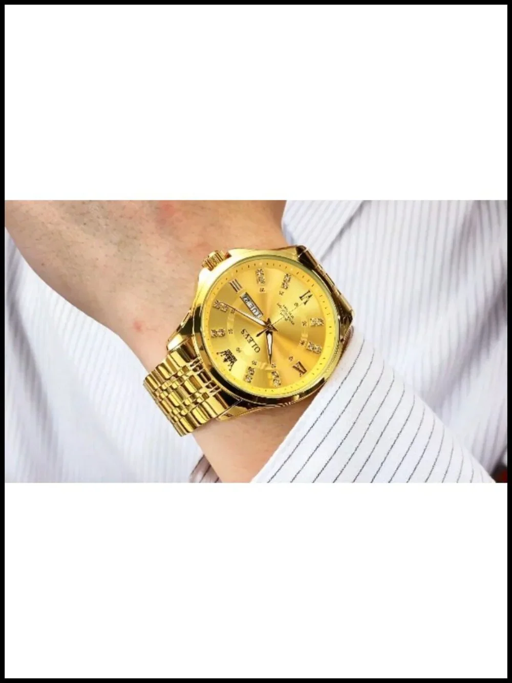 Men Analog Automatic Watch Sapphire Crystal Stainless Steel Waterproof Formal